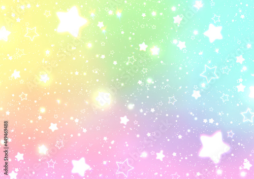 星が可愛いファンタジーなレインボー背景
