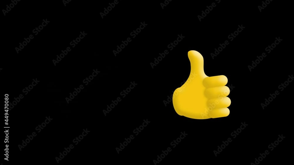 Digital animation of thumbs up icon and success text on blue arrow icon on black background Digital animation of thumbs up icon and success text on blue arrow icon on black background