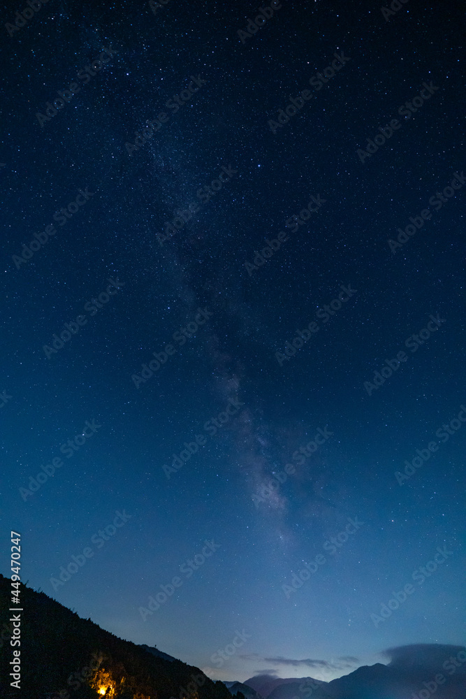 Milky way on a night sky, Long exposure photograph, at Shizuoka, Japan