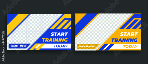 exercise and practice video thumbnail design with creative graphic template