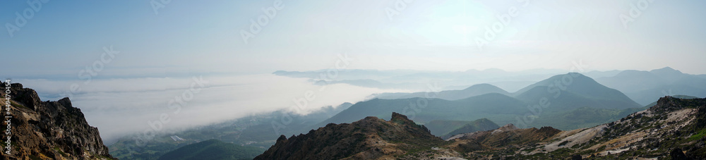 北海道函館市の恵山を登山する風景 Scenery of climbing Mt. E in Hakodate, Hokkaido. 北海道函館市の恵山を登山する風景 Scenery of climbing Mt. E in Hakodate, Hokkaido.