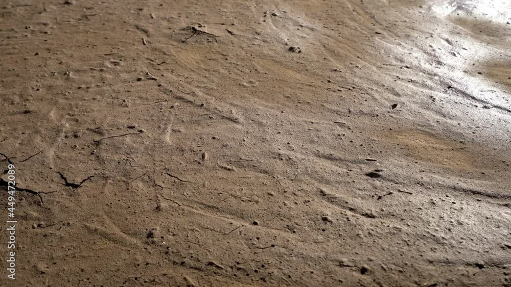 Time-lapse, a piece of wet land gradually dries, cracks, and crusts under the sunshine. Time-lapse, a piece of wet land gradually dries, cracks, and crusts under the sunshine.