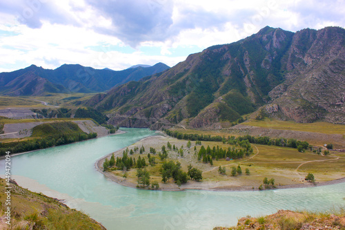 Wallpaper Mural confluence of two rivers katuni and chuya in gorny altai Torontodigital.ca