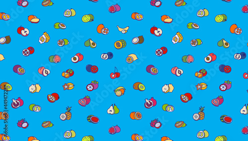 Seamless pattern with fruit icons .