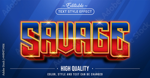 Editable text style effect - Savage text style theme.