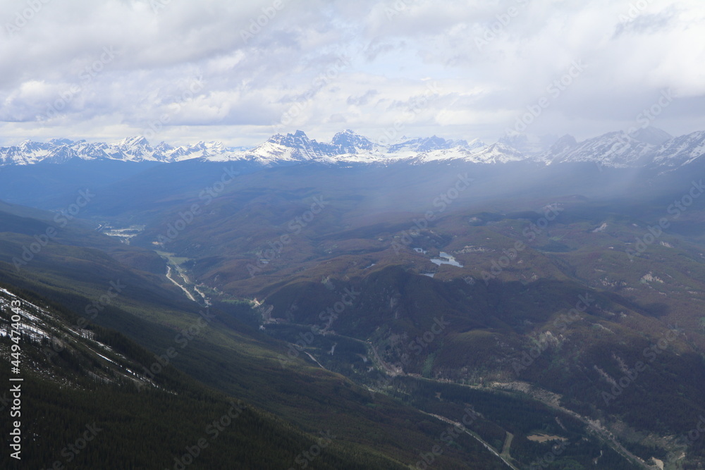 Amazing hiking day to the top of the Whistlers Peak above Jasper in the National Park. Wonderful view in the Rocky Mountains in the hearth of beautiful Canada. Amazing hiking day to the top of the Whistlers Peak above Jasper in the National Park. Wonderful view in the Rocky Mountains in the hearth of beautiful Canada.