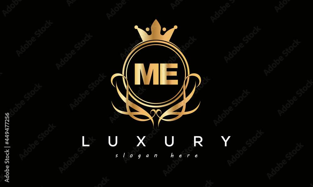 ME royal premium luxury logo with crown	