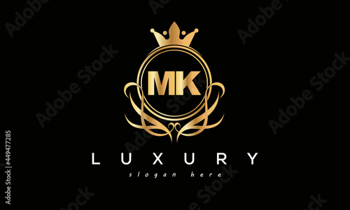 MK royal premium luxury logo with crown 