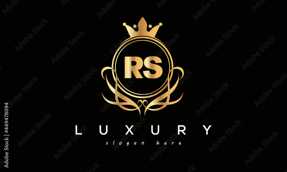 RS royal premium luxury logo with crown RS royal premium luxury logo with crown