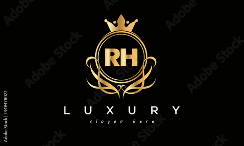 RH royal premium luxury logo with crown 