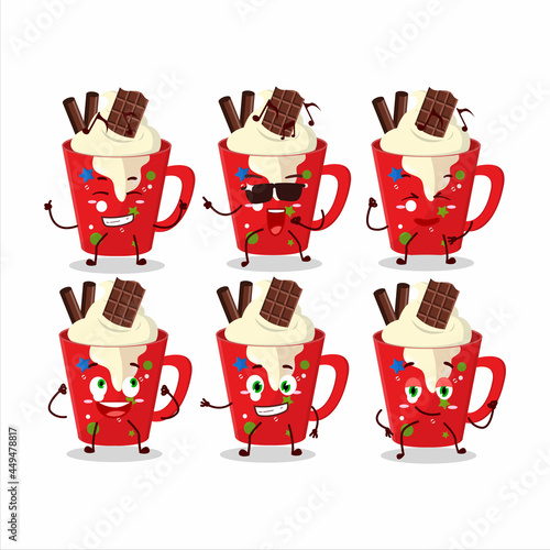 An image of frappe coffee dancer cartoon character enjoying the music