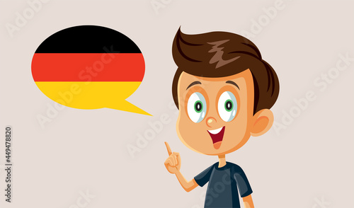 Little Boy Speaking German Vector Illustration