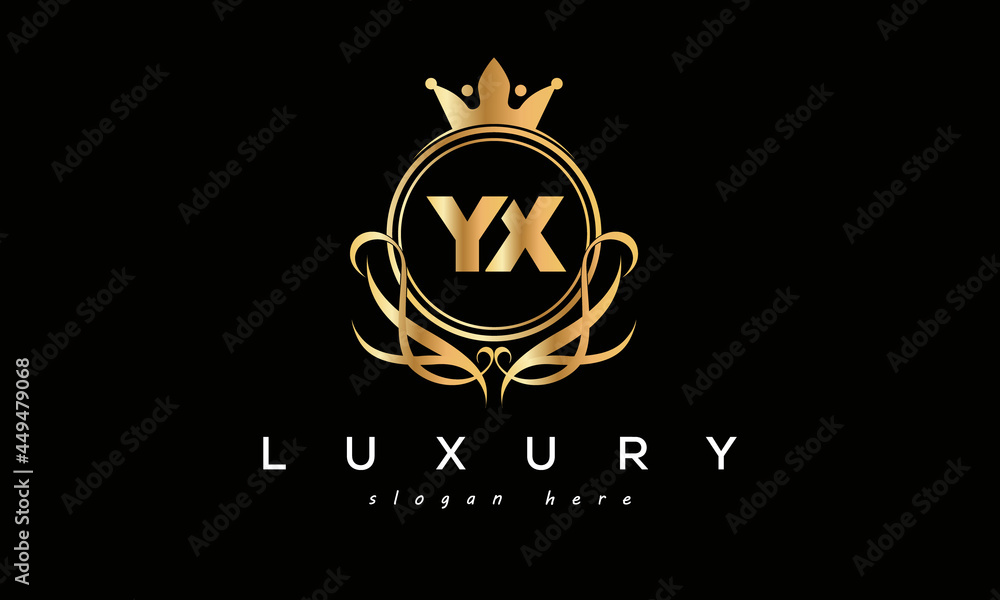 YX royal premium luxury logo with crown YX royal premium luxury logo with crown