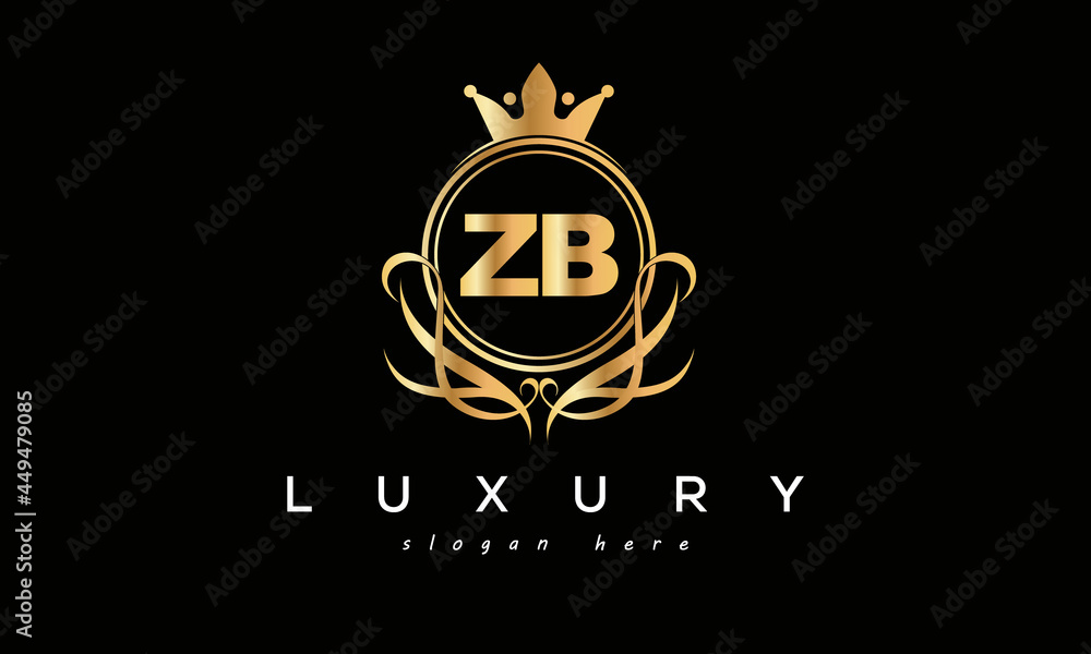 ZB royal premium luxury logo with crown ZB royal premium luxury logo with crown