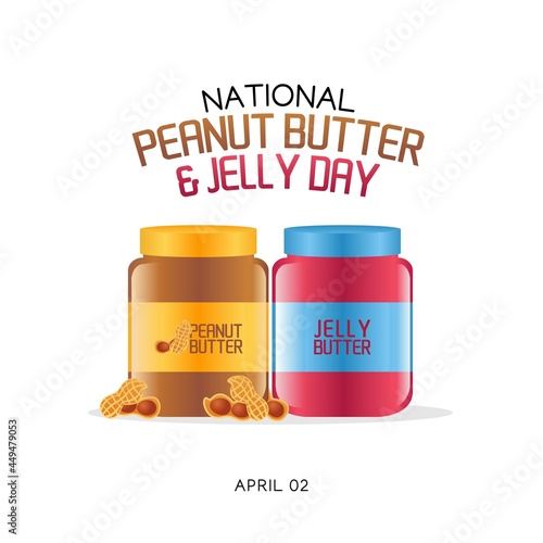 national peanut butter and jelly day. Suitable for greeting card, poster and banner.