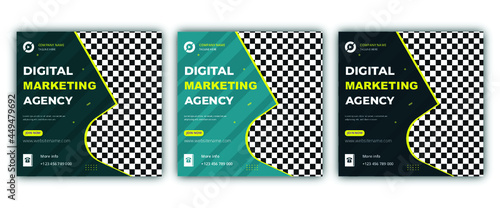 Digital marketing and corporate social media post template vector