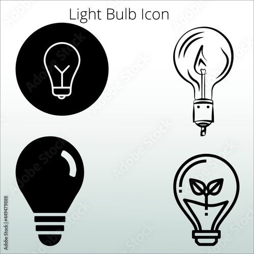 set of Light bulb icon, line isolated or logo isolated sign symbol vector, outline and stroke style Collection of high-quality color style vector illustration,