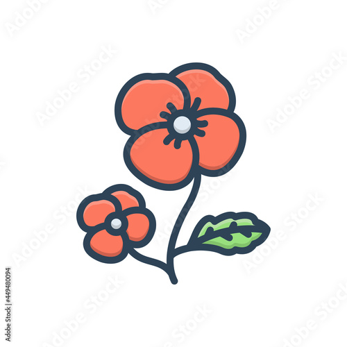 Color illustration icon for pansy