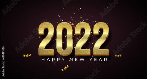 Elegant 2022 gold happy new year background
