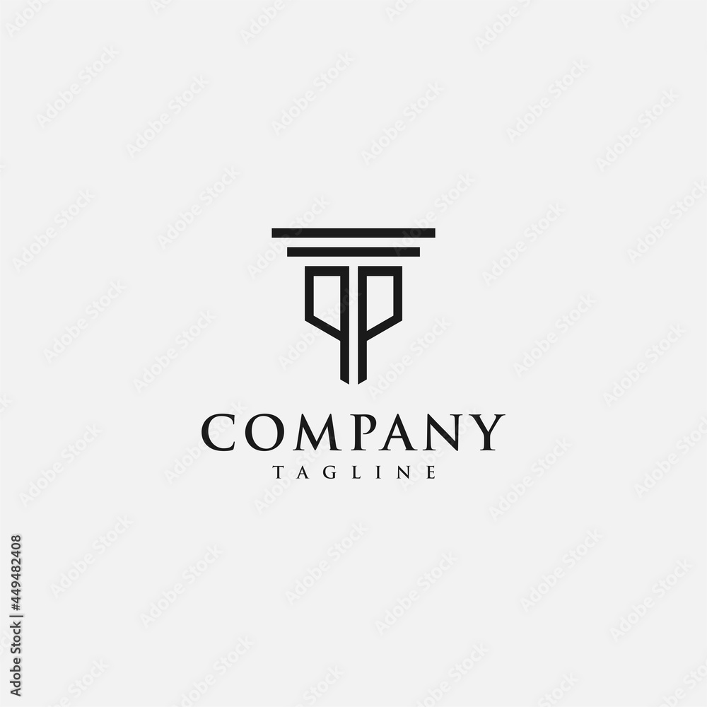 Monogram Letter PP Law Logo Monogram Letter PP Law Logo