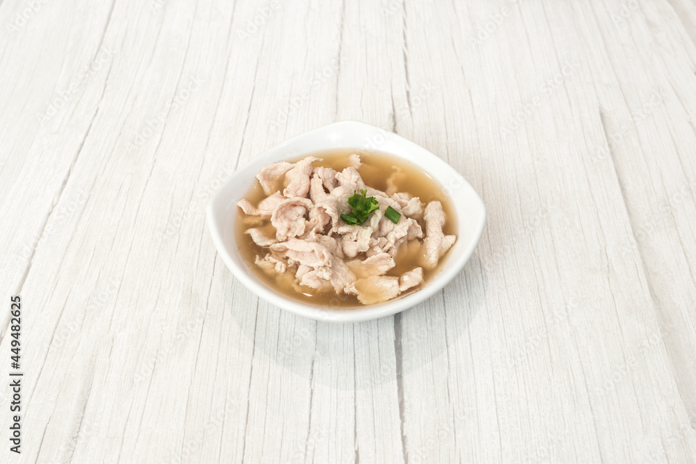 Famous Bak Kut Teh Asian Singapore food on table Famous Bak Kut Teh Asian Singapore food on table