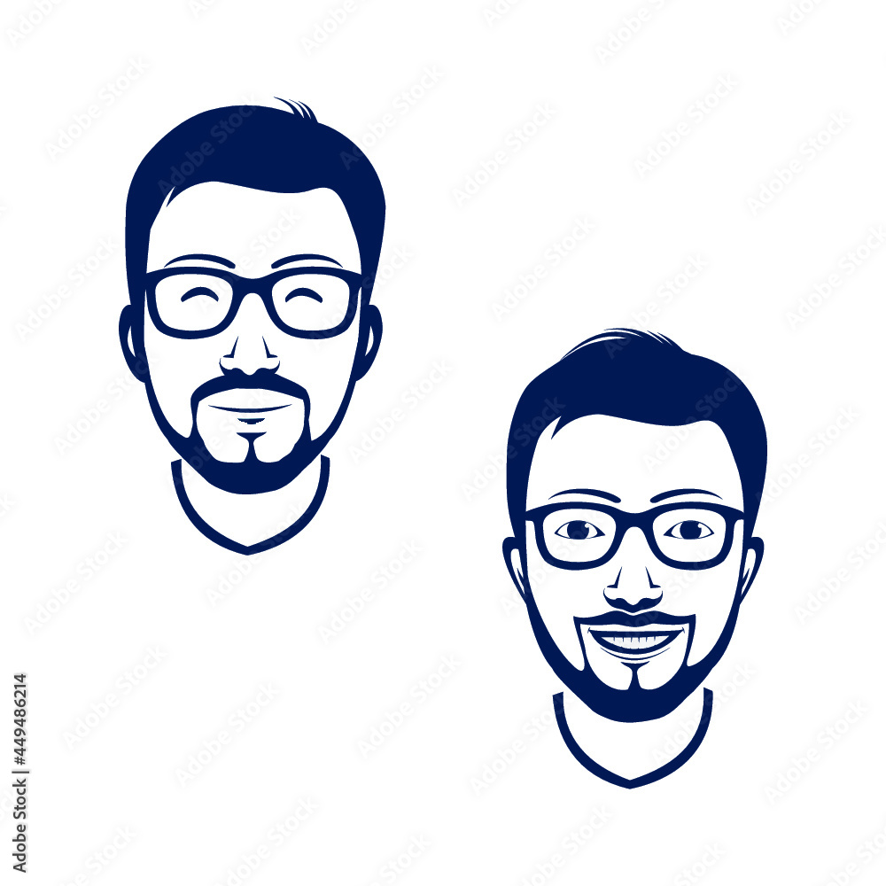 male avatar with glasses