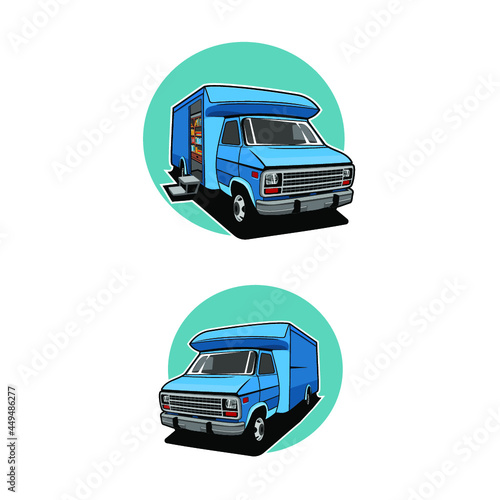 box van truck vector