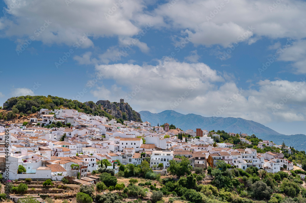 Panoramic view of Gaucin, Andalusian town.