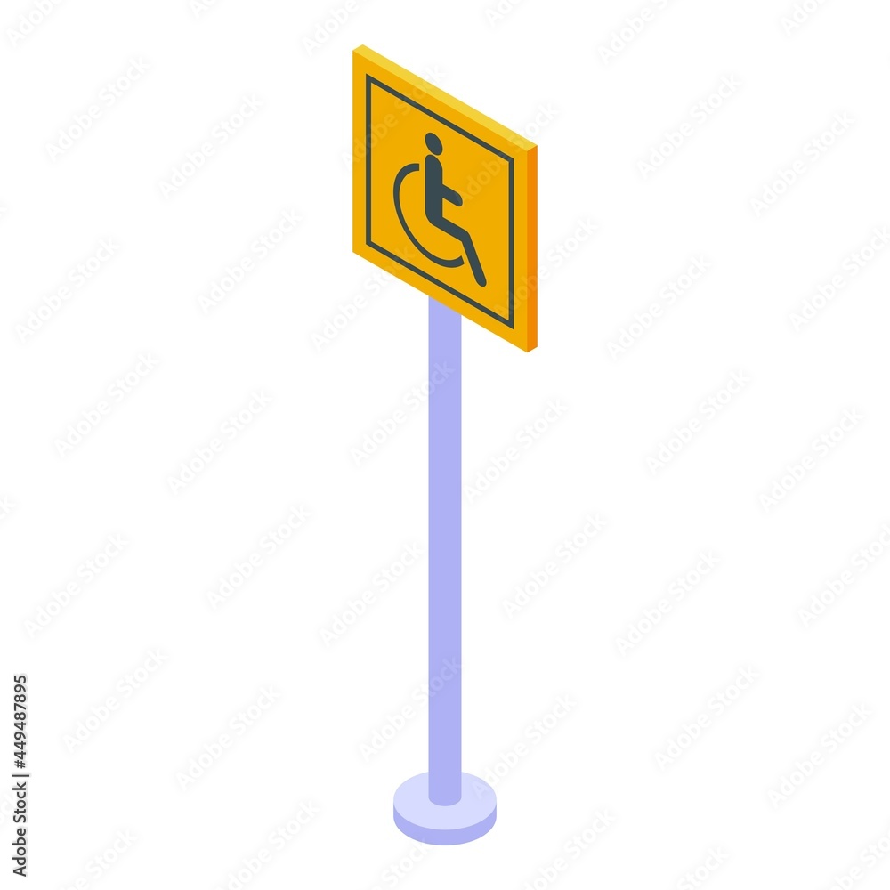 Wheelchair sign icon isometric vector. Handicap person. Disable chair parking Wheelchair sign icon isometric vector. Handicap person. Disable chair parking