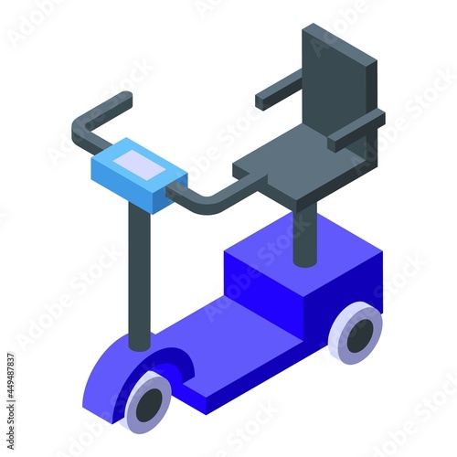 Electric wheelchair icon isometric vector. Scooter drive. Power chair