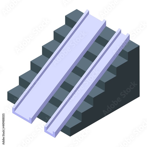 Steel ramp icon isometric vector. Accessible hospital. Wheelchair access