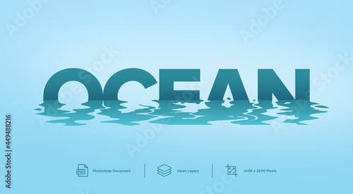 Ocean Text Effect Design Photoshop Layer Style Effect