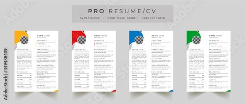 Clean Modern Resume Layout Vector Template for Business Job Applications, Minimalist resume cv template, Resume design template, cv design, multipurpose resume design