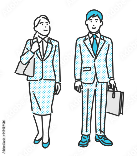 就職活動中の新卒の男女のイメージイラスト素材