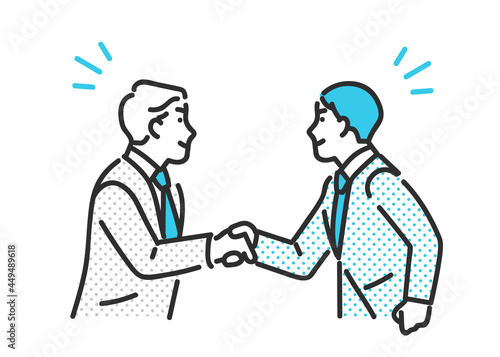 握手をするビジネスパーソンのイラスト素材