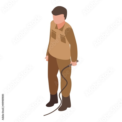 Safari guide icon isometric vector. Zoo keeper. Tourist tour
