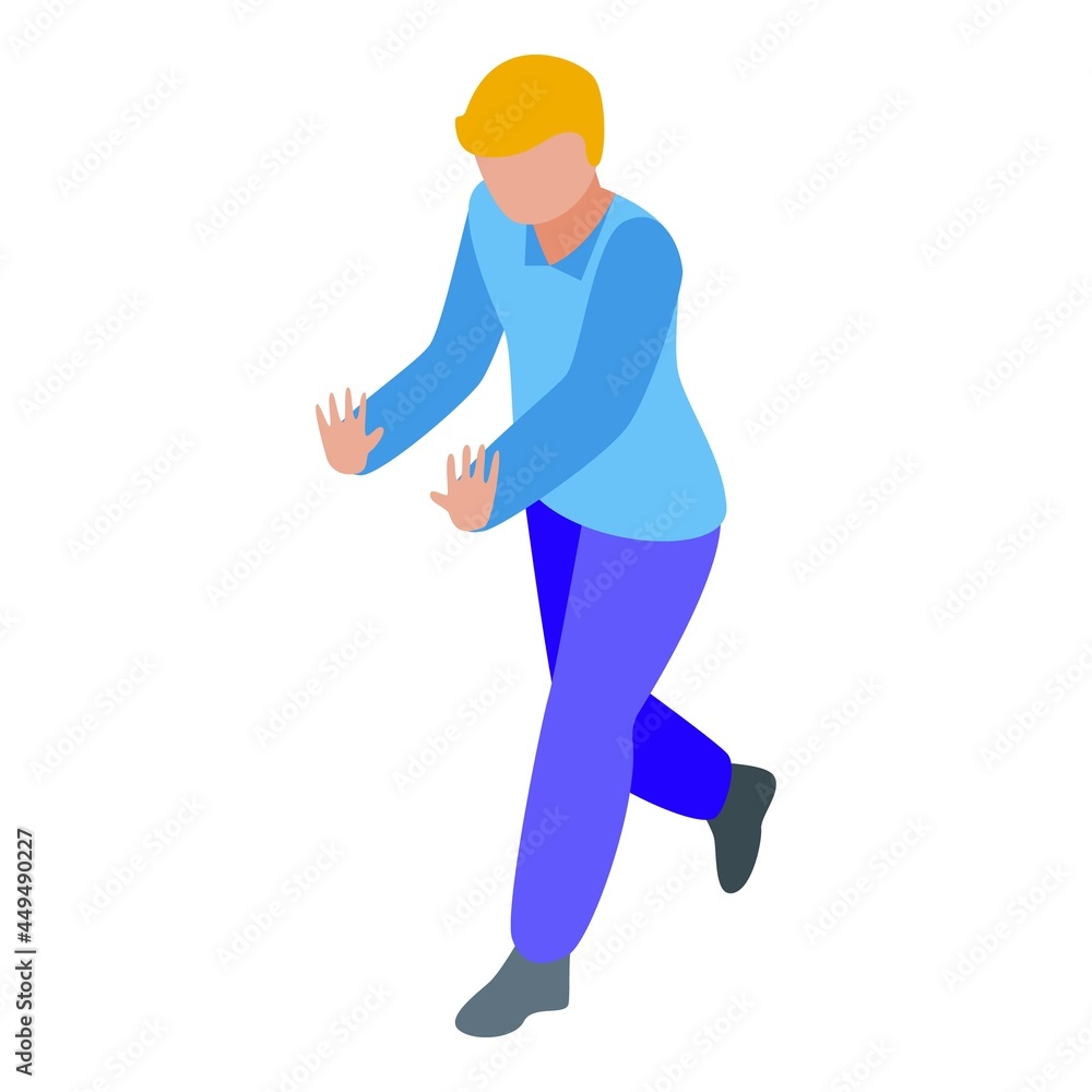 Care evacuation icon isometric vector. Emergency fire. Evacuate plan Care evacuation icon isometric vector. Emergency fire. Evacuate plan