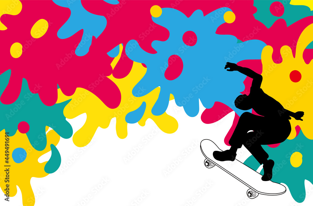 スケードボード　競技する選手