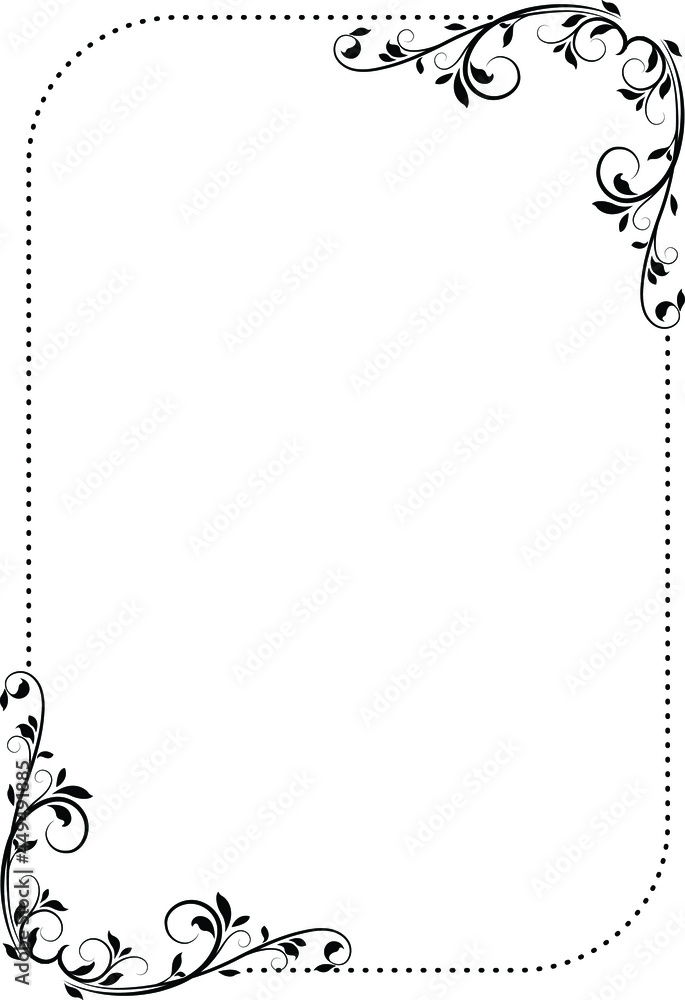 black and white border design for a4 size paper