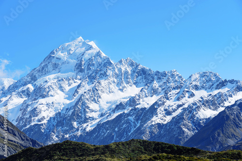 Close-up of beautiful snow-capped Mount Cook  New Zealand