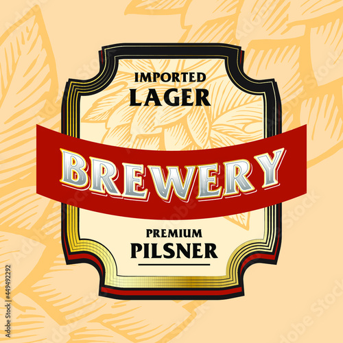 Beer Label bold vintage style beverages branding logo emblem