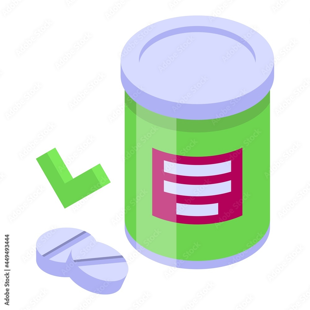 Antidepressant pills icon isometric vector. Pill prescription. Drug bottle Antidepressant pills icon isometric vector. Pill prescription. Drug bottle