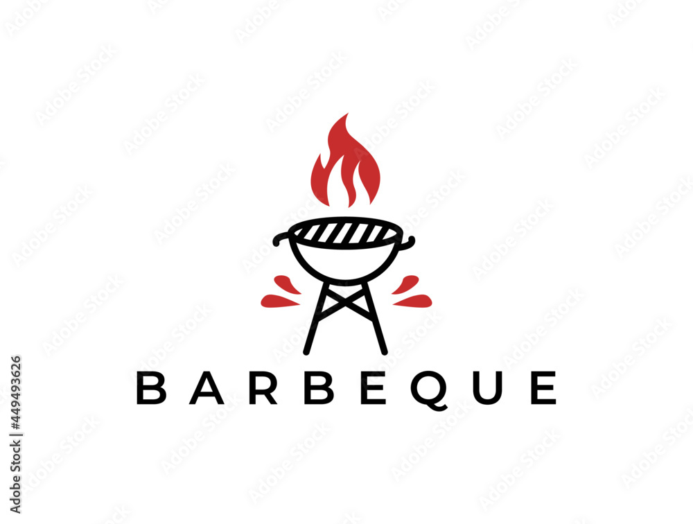 Barbeque steak logo design vector Barbeque steak logo design vector