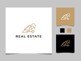 Real estate luxury expensive Building,bird House logo design vector