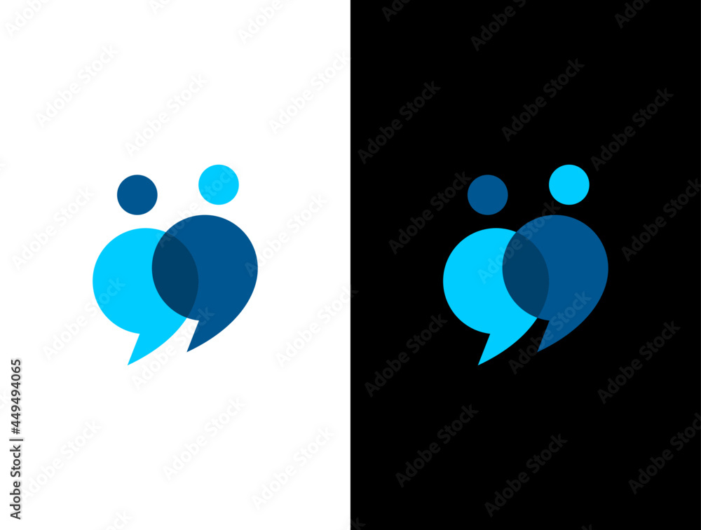 Chat people ,talk human vector logo design Chat people ,talk human vector logo design