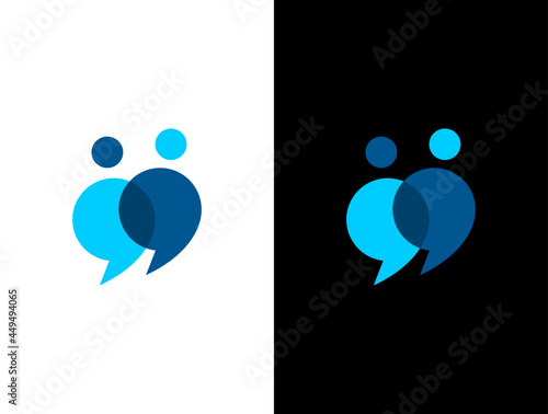 Chat people ,talk human vector logo design