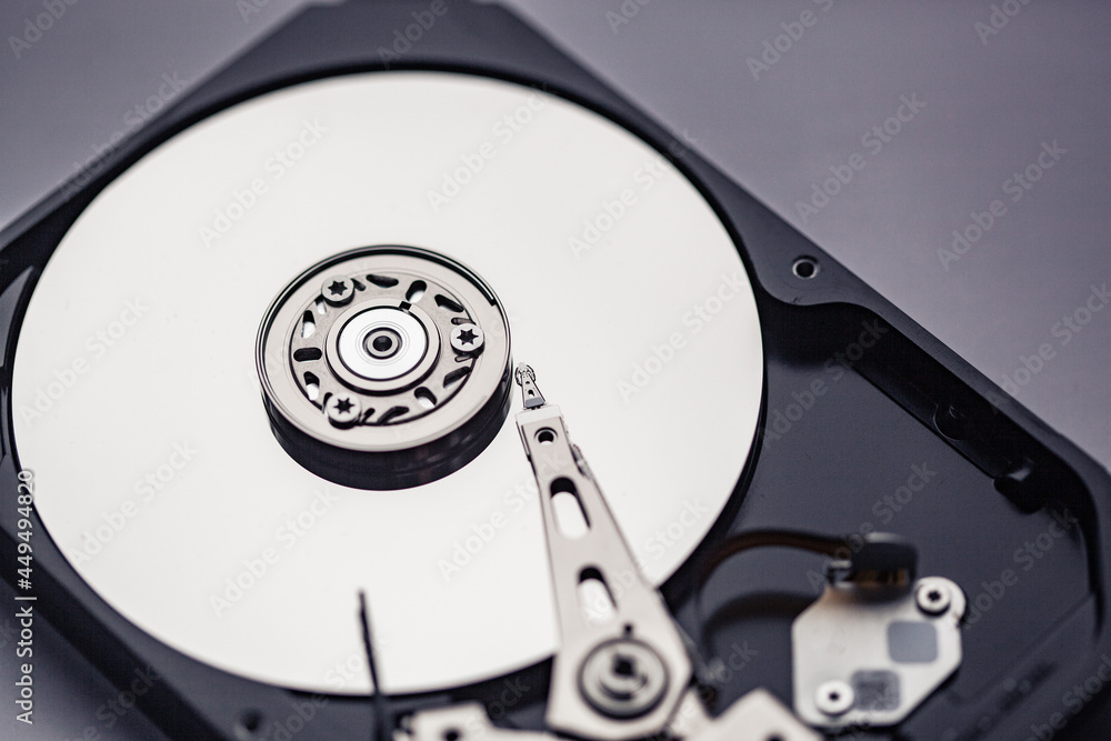 open computer hard drive for repair. Data safety concept. open computer hard drive for repair. Data safety concept.