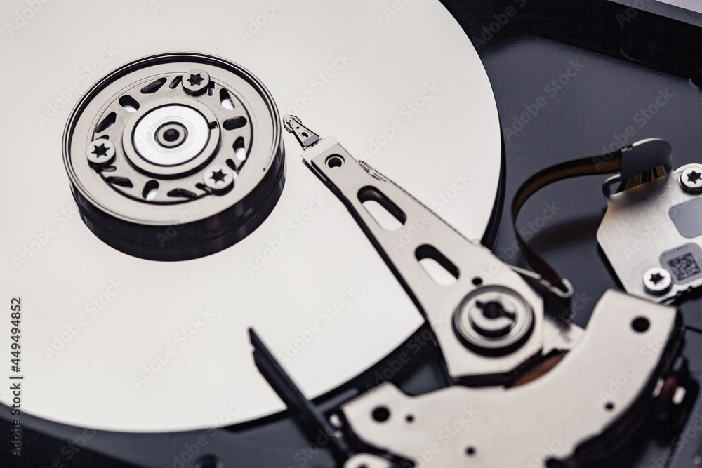 open computer hard drive for repair. Data safety concept. open computer hard drive for repair. Data safety concept.