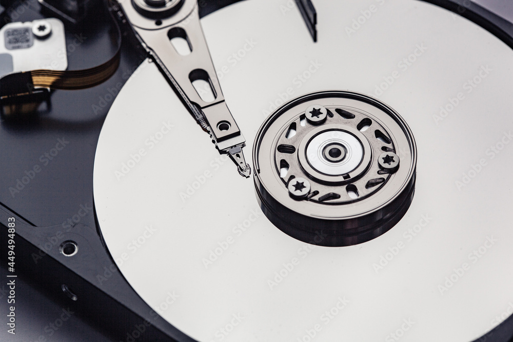 open computer hard drive for repair. Data safety concept. open computer hard drive for repair. Data safety concept.