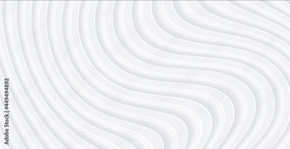 Abstract white background with 3D waves pattern, interesting minimal white gray striped vector background illustration for business presentation. Abstract white background with 3D waves pattern, interesting minimal white gray striped vector background illustration for business presentation.